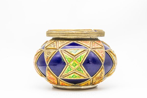 Old Moroccan Ceramic Ashtray Arabian Art chic luxurious Decor ( no size no price )