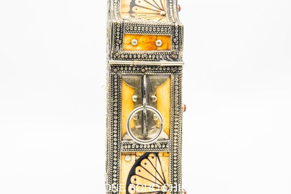 hand engraved moroccan vintage moroccan antique bone and metal jewelry box