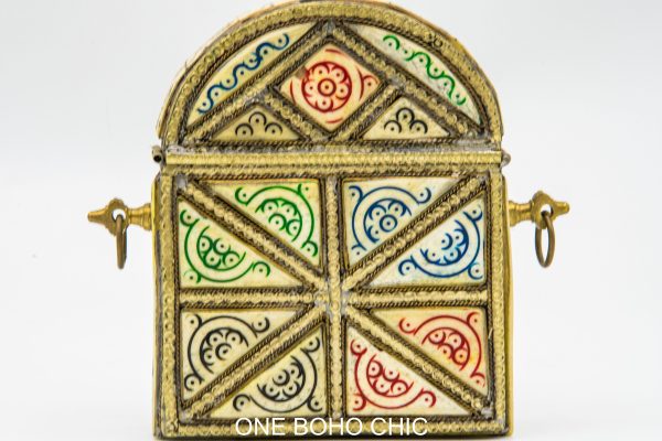 hand engraved moroccan vintage moroccan antique bone and metal jewelry box