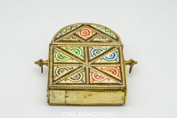 hand engraved moroccan vintage moroccan antique bone and metal jewelry box