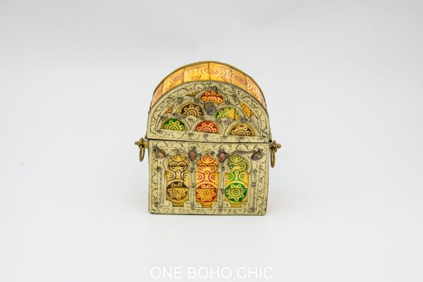hand engraved moroccan vintage moroccan antique bone and metal jewelry box