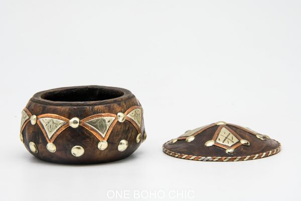 Moroccan Wood and metal Bowl - Very beautiful moroccan antique decor
