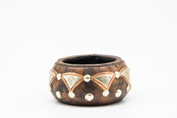Moroccan Wood and metal Bowl - Very beautiful moroccan antique decor