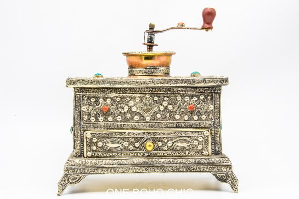 Vintage Moroccan Metal coffee machine - Retro Manual Coffee