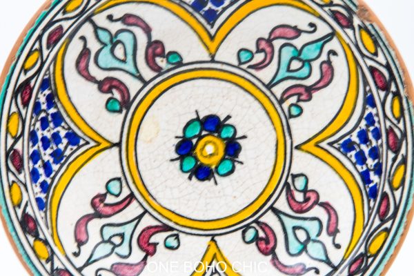 Moroccan Ceramic and Metal Bowl, Very beautiful moroccan antique decor