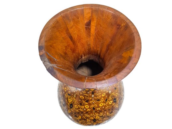 antique clay Pottery Pot Moroccan vase berber Arabian Art Decor Table 100% natural wood
