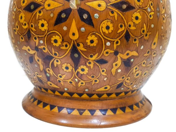 antique clay Pottery Pot Moroccan vase berber Arabian Art Decor Table 100% natural wood