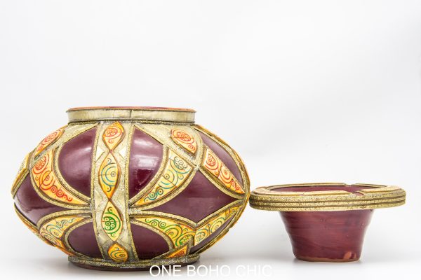 Old Moroccan Ceramic Ashtray Arabian Art chic luxurious Decor