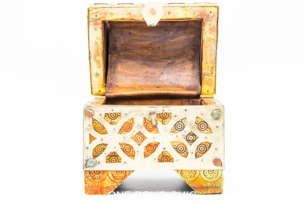 Chest ethnic handmade beautiful jewelery box with moroccan motif