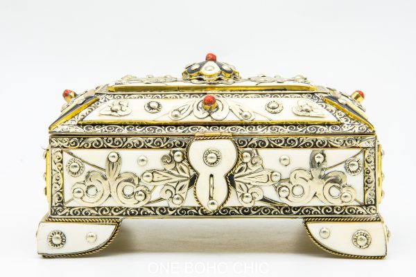 Vintage Moroccan chest - Moroccan Metal Chest, Moroccan home decor