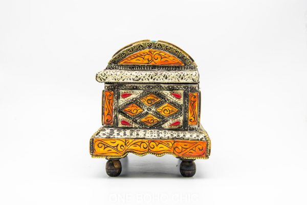 Chest ethnic handmade beautiful jewelery box with moroccan motif