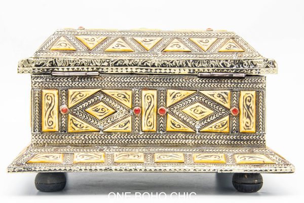 Vintage Moroccan chest - Moroccan Metal Chest, Moroccan home decor