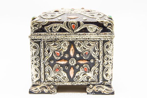 Vintage Moroccan chest - Moroccan Metal and wood Chest, Moroccan home decor