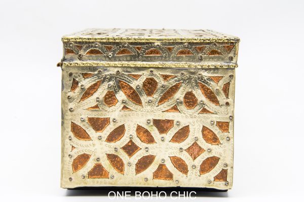 Vintage Moroccan chest - Moroccan Metal and wood Chest, Moroccan home decor
