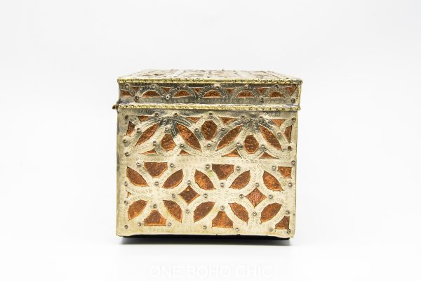 Vintage Moroccan chest - Moroccan Metal and wood Chest, Moroccan home decor