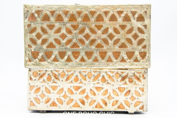 Vintage Moroccan chest - Moroccan Metal and wood Chest, Moroccan home decor
