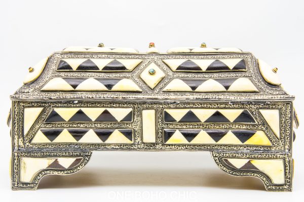 Vintage Moroccan chest - Moroccan Metal and wood Chest, Moroccan home decor