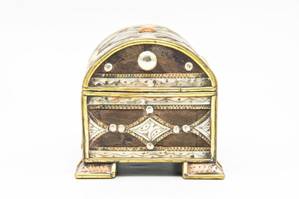 Vintage Moroccan chest - Moroccan Metal and wood Chest, Moroccan home decor
