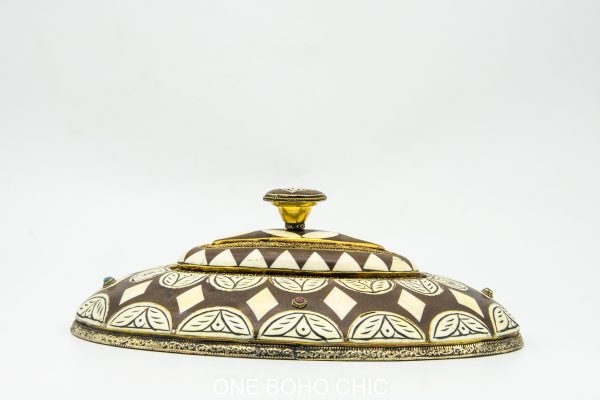Antique Moroccan copper dinning set table decor - Vintage moroccan bowl