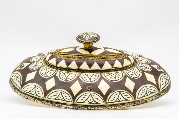 Antique Moroccan copper dinning set table decor - Vintage moroccan bowl