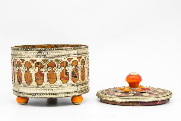 Vintage Moroccan chest - Moroccan Metal and Bone Chest, Moroccan home decor
