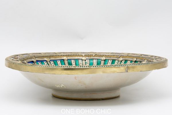 Moroccan Ceramic and copper Bowl, Very beautiful moroccan antique decor
