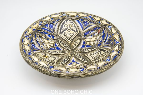 Moroccan Ceramic and copper Bowl, Very beautiful moroccan antique decor