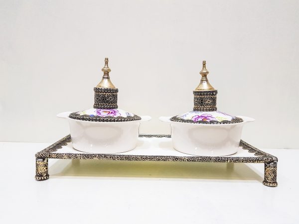 Set of 2 beautiful Moroccan hand engraved pots - royal antique soup Pot Moroccan Decor Table