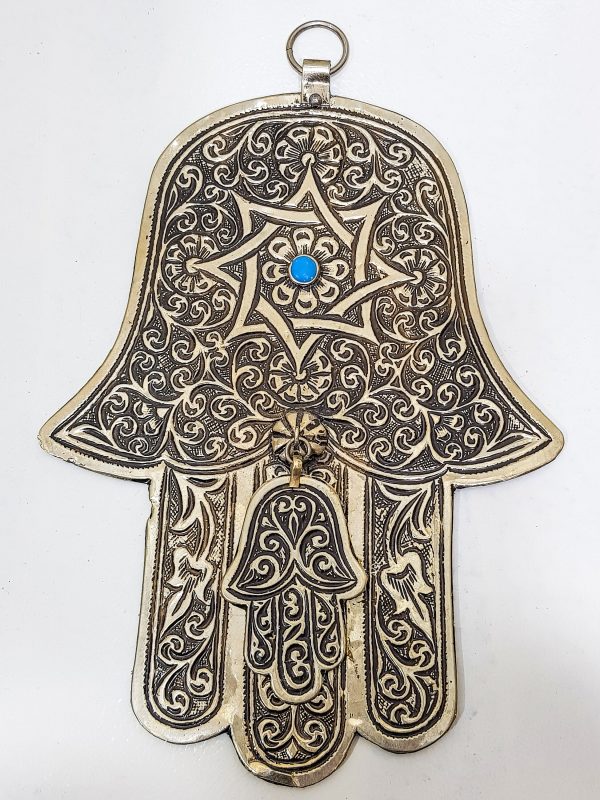 Large vintage Hamsa - Moroccan hand of fatima - Vintage Moroccan Decor