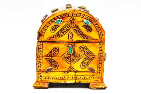 Chest ethnic handmade beautiful jewelery box with moroccan motif Very beautiful moroccan antique decor