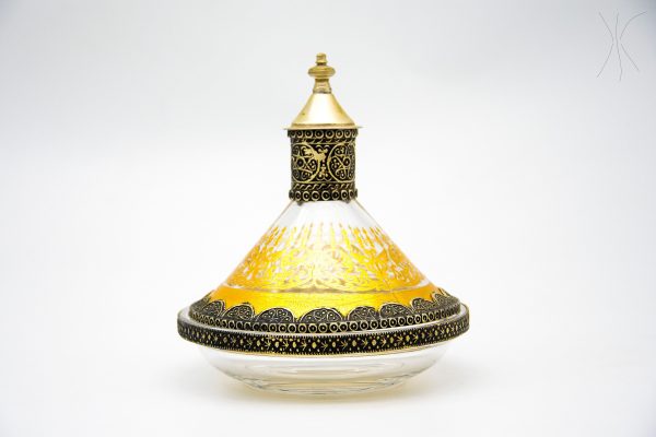 Antique glass and metal bowl - Moroccan glass Bowl - Very beautiful moroccan antique decor