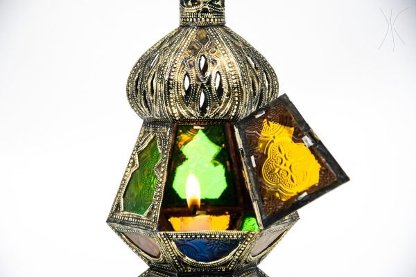 Antique Moroccan Mosaic Lamp - Moroccan glass and metal lamp - Very beautiful moroccan antique decor for luxurious palace
