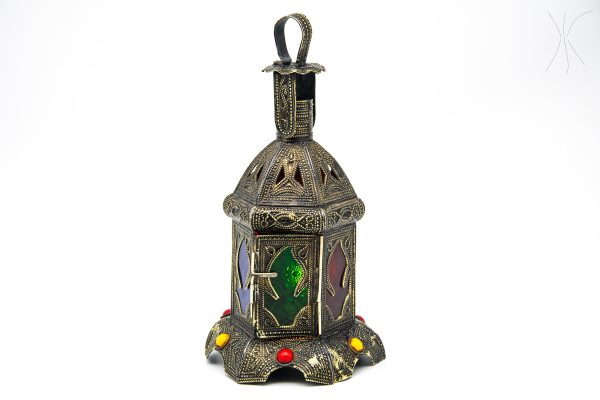 Antique Moroccan Mosaic Lamp - Moroccan glass and metal lamp - Very beautiful moroccan antique decor for luxurious palace