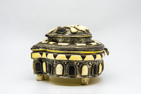 Vintage natural stone engraved Chest - chest ethnic handmade wooden - chest ethnic