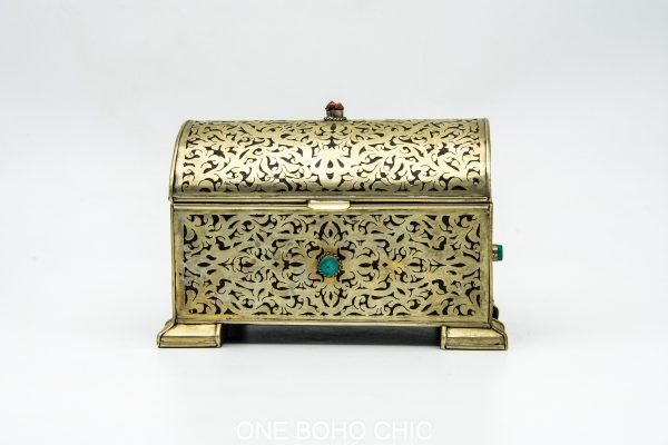 chest ethnic handmade beautiful jewelery box with moroccan motif