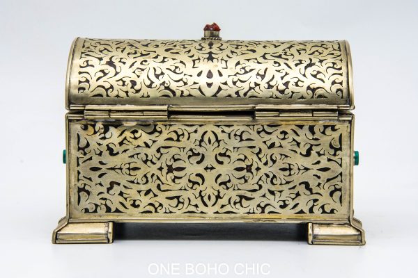 chest ethnic handmade beautiful jewelery box with moroccan motif