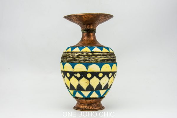 Vintage Moroccan copper vase Arabian Art Decor Table