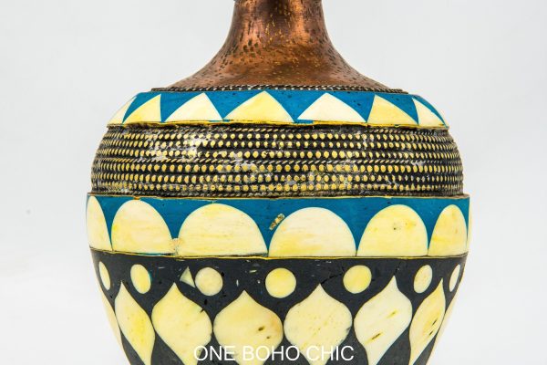 Vintage Moroccan copper vase Arabian Art Decor Table