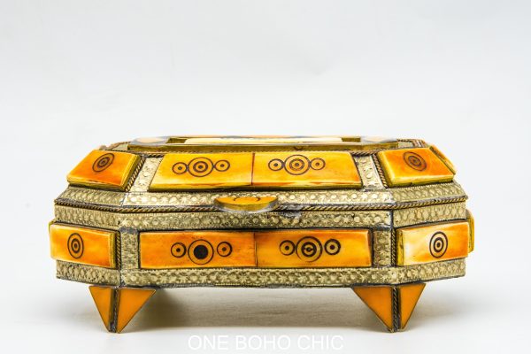 Chest ethnic handmade beautiful jewelery box with moroccan motif Very beautiful moroccan antique decor