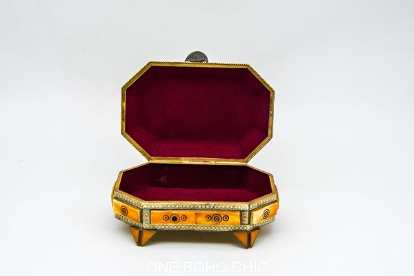 Chest ethnic handmade beautiful jewelery box with moroccan motif Very beautiful moroccan antique decor