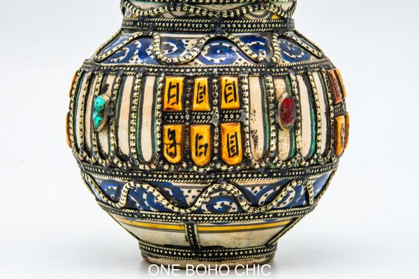 Vintage Pottery Pot Moroccan vase Arabian Art chic luxurious Decor