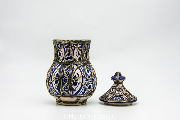 Old ash Pottery Pot Moroccan vase Arabian Art chic luxurious Decor