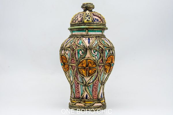 Old Moroccan ash jar Arabian Art chic luxurious Decor
