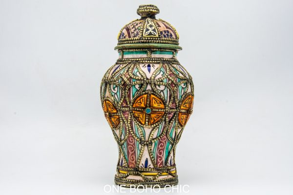 Old Moroccan ash jar Arabian Art chic luxurious Decor
