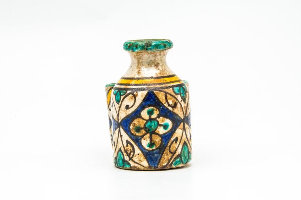 19th Century Rust and Green Glazed Pottery Jug with Floral Decor