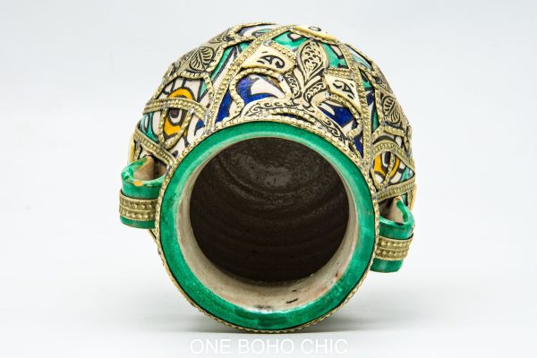 vintage jar Moroccan Pottery vase Arabian Art chic luxurious Decor