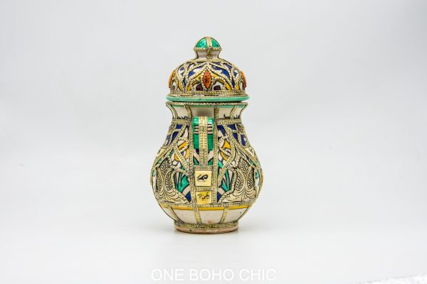 vintage jar Moroccan Pottery vase Arabian Art chic luxurious Decor