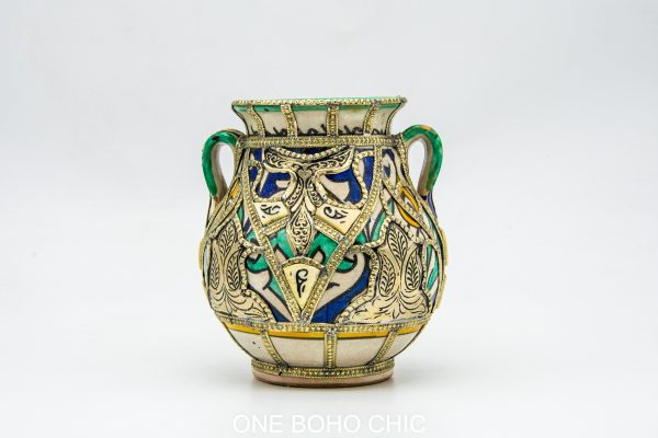 vintage jar Moroccan Pottery vase Arabian Art chic luxurious Decor