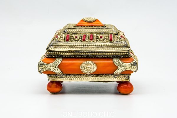 red berber antique jewelry box decor