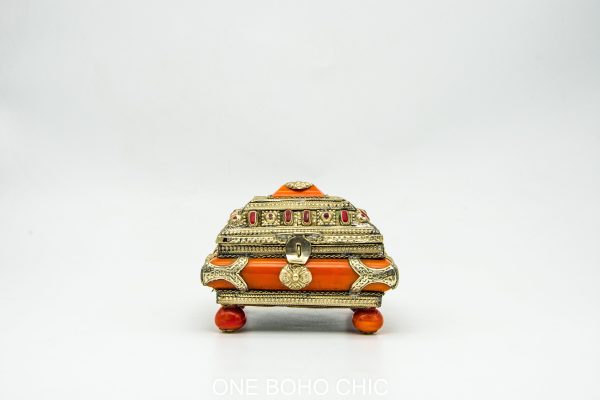 red berber antique jewelry box decor